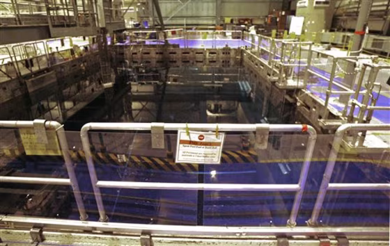 The Vermont Yankee nuclear power plant in Vernon, Vt., includes this pool where spent fuel is cooled off.